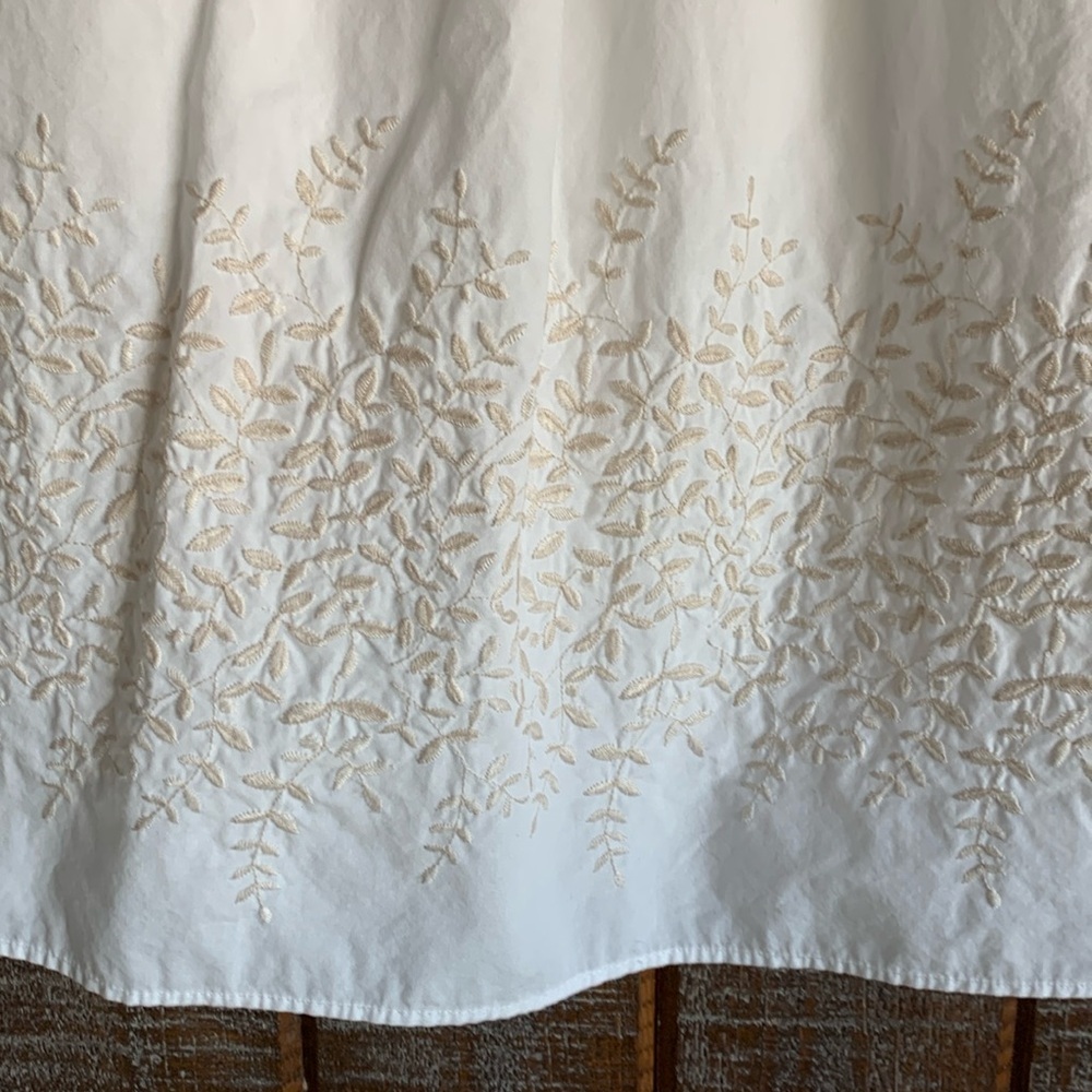 Talbots women’s size 6 white embroidered lined midi skirt coastal Euro summer - Picture 5 of 16